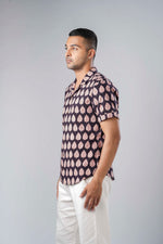 Load image into Gallery viewer, Regular Fit Block Printed Cotton Shirt - Bodhi Black
