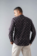 Load image into Gallery viewer, Regular Fit Block Printed Cotton Shirt - Jhumka Black
