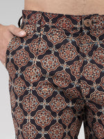 Load image into Gallery viewer, Regular Fit Block Printed Cotton Shorts - Farsh Black
