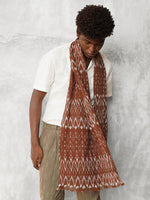Load image into Gallery viewer, Unisex Handwoven Ikat Scarf - Earth Brown
