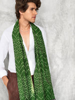 Load image into Gallery viewer, Unisex Handwoven Ikat Scarf - Forest Green
