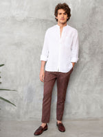 Load image into Gallery viewer, Slim Fit Handwoven Ikat Pants - Walnut Brown
