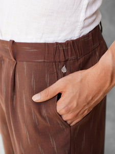 Slim Fit Handwoven Ikat Pants - Walnut Brown