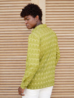 Load image into Gallery viewer, Comfort Fit Handwoven Ikat Shirt - Wild Moss
