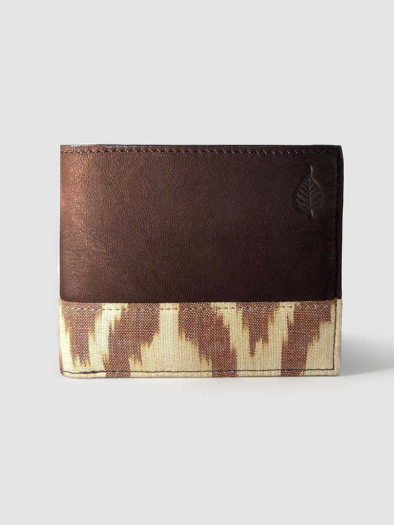 Pāli Leather & Fabric Wallet  - Brown