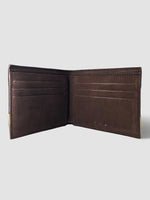 Load image into Gallery viewer, Pāli Leather &amp; Fabric Wallet  - Brown
