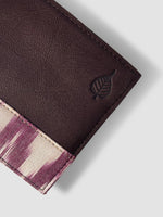 Load image into Gallery viewer, Pāli Leather &amp; Fabric Wallet - Burgundy
