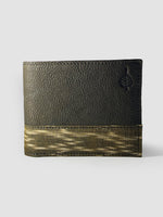 Load image into Gallery viewer, Pāli Leather &amp; Fabric Wallet  - Olive
