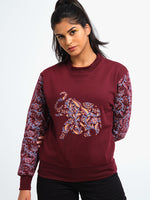 Load image into Gallery viewer, Unisex Printed Crewneck Sweatshirt - Maroon
