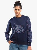 Load image into Gallery viewer, Unisex Printed Crewneck Sweatshirt - Navy
