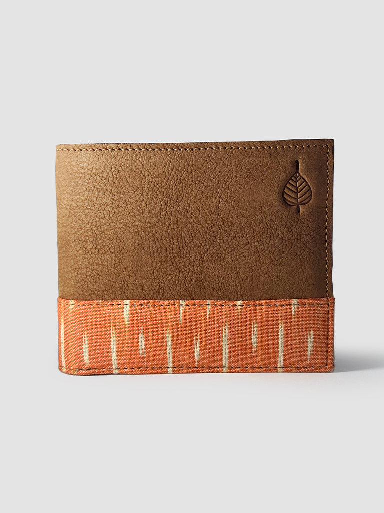 Pāli Leather & Fabric Wallet - Tan
